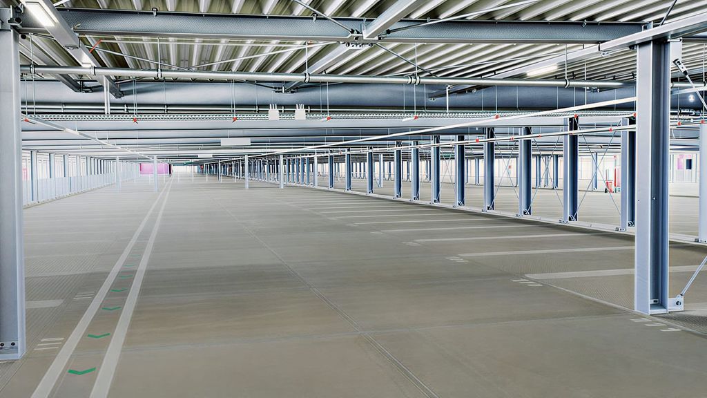 Parking terminalowy T3 - P10 - poziom parkingowy w garażu T3 - lotnisko Frankfurt (FRA)